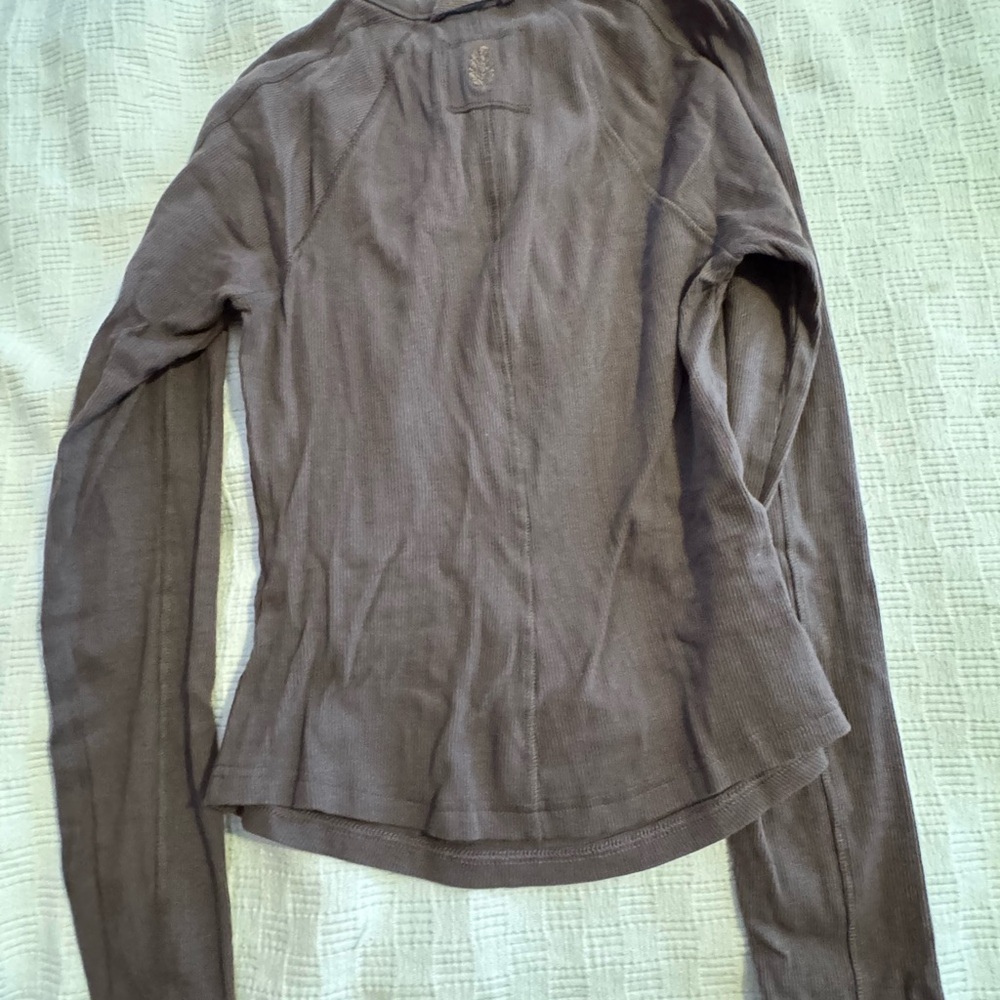 Free People Kickoff Solid Layer Henley Driftwood - image 4